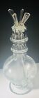 Vintage 4 Chamber Blown Glass Decanter Liquor Bar Bottle 4 Stoppers France MCM