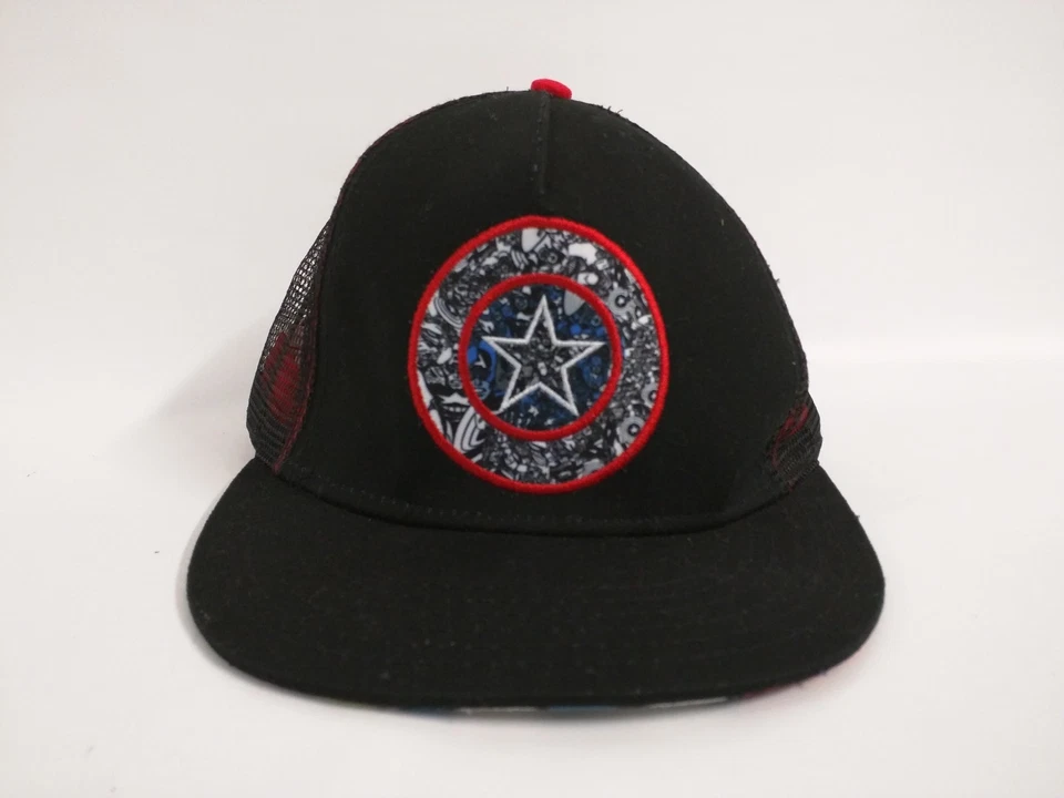 Boné de beisebol MARVEL Capitão América logotipo preto Snapback caminhoneiro - Imagem 1 de 4