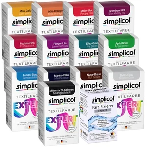 Simplicol Expert Textilfarbe Farbe+Fixierer Sparpack DipDye Batik Wäsche - Bild 1 von 14