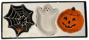 Pottery Barn Vintage Halloween Süßigkeitenschale kleine Servierschalen Geisternetz Kürbis  - Bild 1 von 12