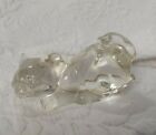 Clear Glass Paperweight Cat Prowling Figurine 3.5" Long