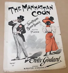 ANTIQUE SHEET MUSIC THE MANHATTAN COON 1901 SCHOTTISCHE - Picture 1 of 4