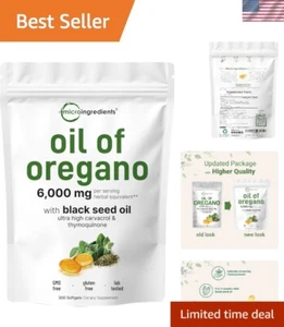 Powerful 6000mg Oil of Oregano with Black Seed Oil | Immune Support Softgels - Picture 1 of 9