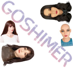 Maschera testa realistica femminile in silicone crossdresser maschera viso per donna per cosplay - Foto 1 di 27