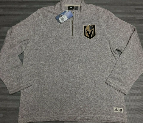 New Adidas NHL Las Vegas Golden Knights 1/4 zip pullover sweater Men's XL Cover