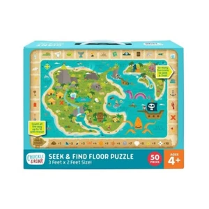 Chuckle & Roar Seek & Find Treasure Map Jigsaw Floor Puzzle 50pc. NEW - Picture 1 of 3