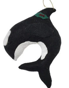 Alaska felt Handmade Orca Whale Ornament 4" - Bild 1 von 5