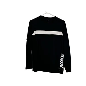 NIKE DRI FIT Long Sleeve Shirt Youth Size XL Activewear Black White - Picture 1 of 11