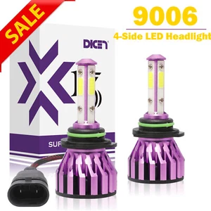 4-Side 9006 HB4 LED Headlight Conversion Kit COB Bulb 240000LM Power White 6000K - Picture 1 of 12