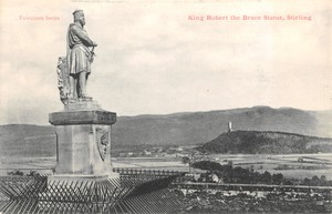 R313405 King Robert the Bruce Statue Stirling. Valentines Series. Post Card