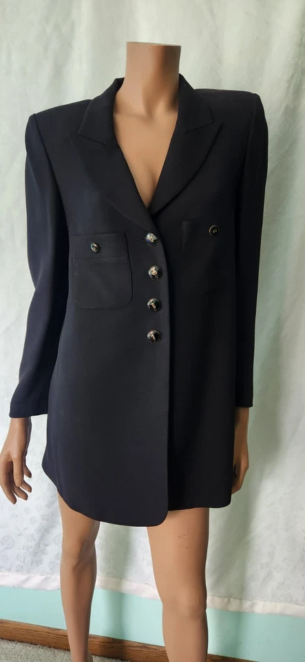 SONIA RYKIEL Black Women's Long Blazer Skirt Suite Sz 40 Made in FRANCE - Image 1 of 4