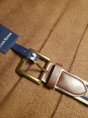 Пояс для праздничной собаки мужской Club Room искусственная кожа синий S 30-32 - Изображение 1 из 4