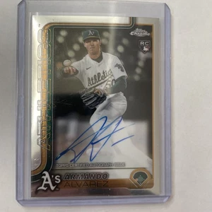 2025 Topps Chrome Armando Alvarez RC Rookie Base Auto Athletics - Picture 1 of 2