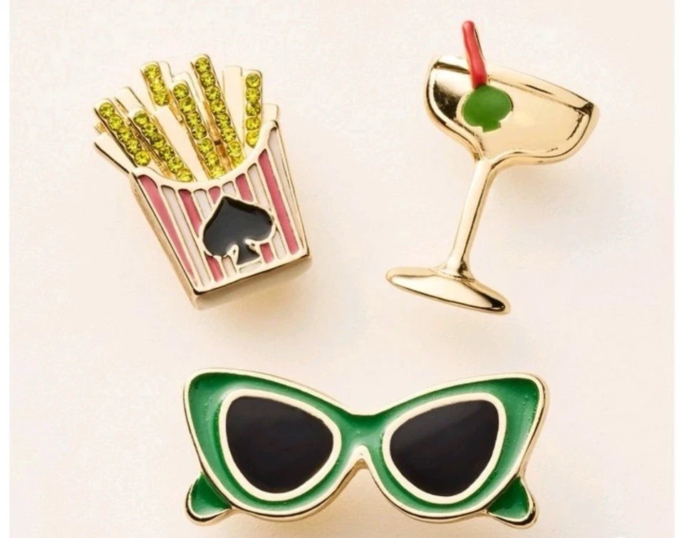 Kate Spade Target Brooch Set 3 Piece New York Sunglasses Martini Fries