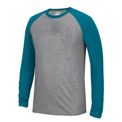 Adidas Men's Grey Teal Green Climalite Ultimate Performance Long Sleeve T-Shirt - Image 1 of 2