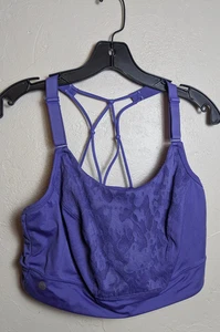 Livi Active Sports Bra 20 Two Layers Shelf Lining Lilac Purple Strappy Back 1X - Picture 1 of 4