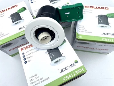 10 x JCC FIREGUARD JC94113WH FIre Rated  GU10 Downlights -  White Bezel - Image 1 of 3