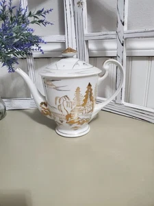 Kutani Japanese 1930s Tea Pot Hand painted China with Gold Gilding - Picture 1 of 6