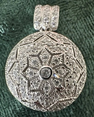 925 Silver And CZ Large Capacity Poison Locket. 11.92 Grams!  - Image 1 of 4