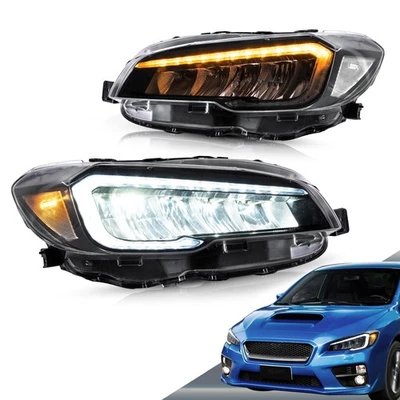 VLAND LED Reflector Headlights For Subaru WRX &WRX STI 2015-2021 Clear Reflector - Imagem 1 de 4