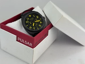Pulsar 3N0383 Black Stainless Leather Belt Japanese Quartz Watch in Original Box - Picture 1 of 5