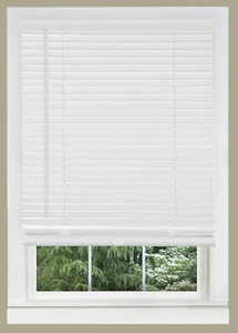 Window Blinds Cordless Mini Blind 1" Slat Vinyl Venetian Blinds White 71"x64" - Picture 1 of 7