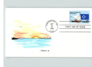 Hand painted, Federated States of MICRONESIA, 1990 First Day of Issue - Picture 1 of 1
