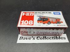 Takara Tomy Tomica #108 Hino Aerial Ladder Fire Truck 1/139 Scale *Us Seller*