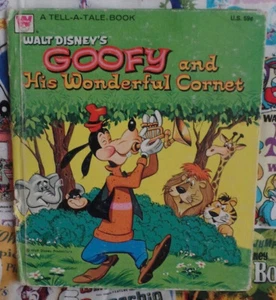 Vintage Disney Goofy and His Wonderful Cornet Tell-a-Tale Book 1964 Brightman - Picture 1 of 5