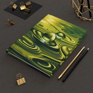 Hardcover Journal matt_5,75""x8""_150 Seiten_Gefüttert_3D Wassertröpfchen & Wellenkunst - Bild 1 von 6