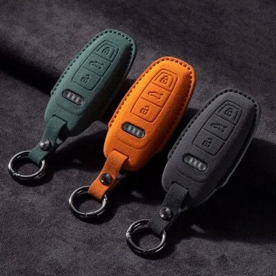 For Audi A6L A7 A8 E-tron Q8 A8L Key Cover Leather Remote Key Fob Shell Keychain Foto 1 de 4