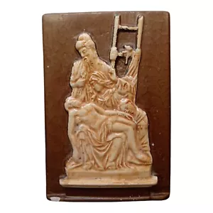 *HH* Bassorilievo Pietà Placca Porcellana Religiosa Votiva Gesù Cristo Croce - Foto 1 di 11