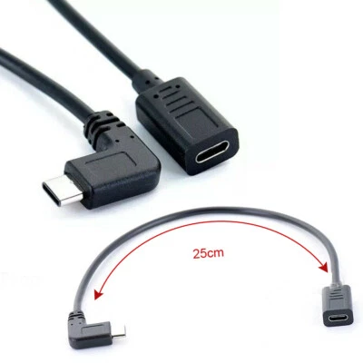  Type-c USB 90 Degree Male To USB-C Female Extension OTG Data Cable Charger - Image 1 of 4