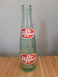 6 1/2 FL OZ Dr. Pepper oval logo green glass bottle 1970s - Picture 1 of 12