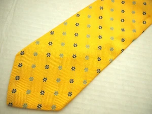 Brooks Brothers 346 Mens Necktie Tie Yellow Blue Grey Floral Stain Resistant 60" - Picture 1 of 4