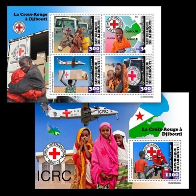 Estampillas Cruz Roja en Yibuti MNH 2023 Djibouti M/S + S/S Foto 1 de 3