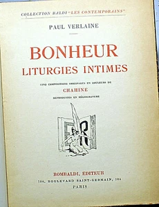 VERLAINE/LITURGIES INTIMES/ED ROMBALDI/1936/CINQ COMPOSITIONS DE CHAHINE - Picture 1 of 4