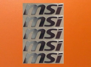 5 pcs Sticker for MSI Skylake Silver Chrome Color Logo Decal Badge 60mm x 9mm - Picture 1 of 1
