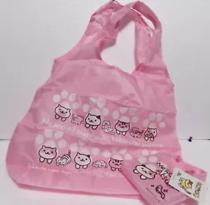 Bolso de Compra Neko Atsume Kitty Rosa Reutilizable Gato Nailon Bolso con Manijas - Imagen 1 de 12
