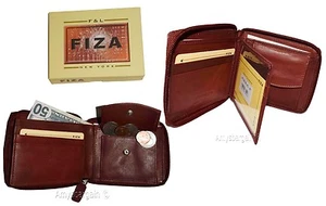 Lot of 2. Men's zip around Leather Wallet. Bifold zip wallet. Fiza wallet in box - Picture 1 of 12