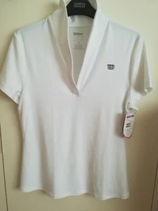 Wilson sport T shirt Moisture Control with collar White Large NWT - Picture 1 of 11