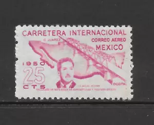 MÉXICO SCOTT C199 MNH EN MUY BUEN ESTADO - 1950 25c ROSA LILA - EMISIÓN CORREO AÉREO - Imagen 1 de 2