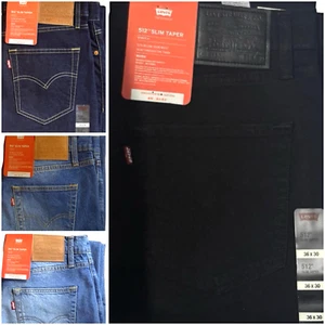 LEVIS 512 MENS SLIM TAPER STRETCH DENIM JEANS DARK MID & LIGHT BLUE NEW - Picture 1 of 27