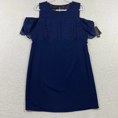 AB Studio Cold Shoulder Dress Womens Size 14 Blue. - Image 1 of 4