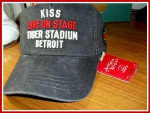 AMERICAN NEEDLE "KISS" 1996 LIVE ON STAGE TIGER STADIUM DETROIT GREY CAP/HAT - Picture 1 of 9