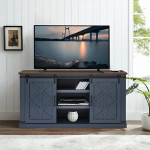 58" TV Stand W/2 Sling Barn Doors for TVs up to 65 in (3 Color Options) - Picture 1 of 27
