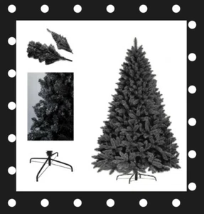 Black Christmas Tree Colorado Spruce Artificial Xmas Bushy Pine 5FT / 6FT / 7FT  - Picture 1 of 6