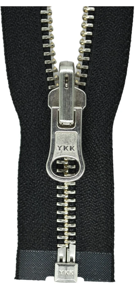 YKK Cerniera 20-200 Cm 5 Mm Metallica Con Slider In Argento 1 Via Divisibile 580 - Immagine 1 di 1