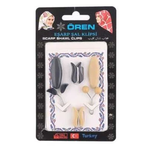 2 Paar sichere Schalnadeln + 4 Clip Brosche für Schal Tuch Hijab türkisch - Bild 1 von 10