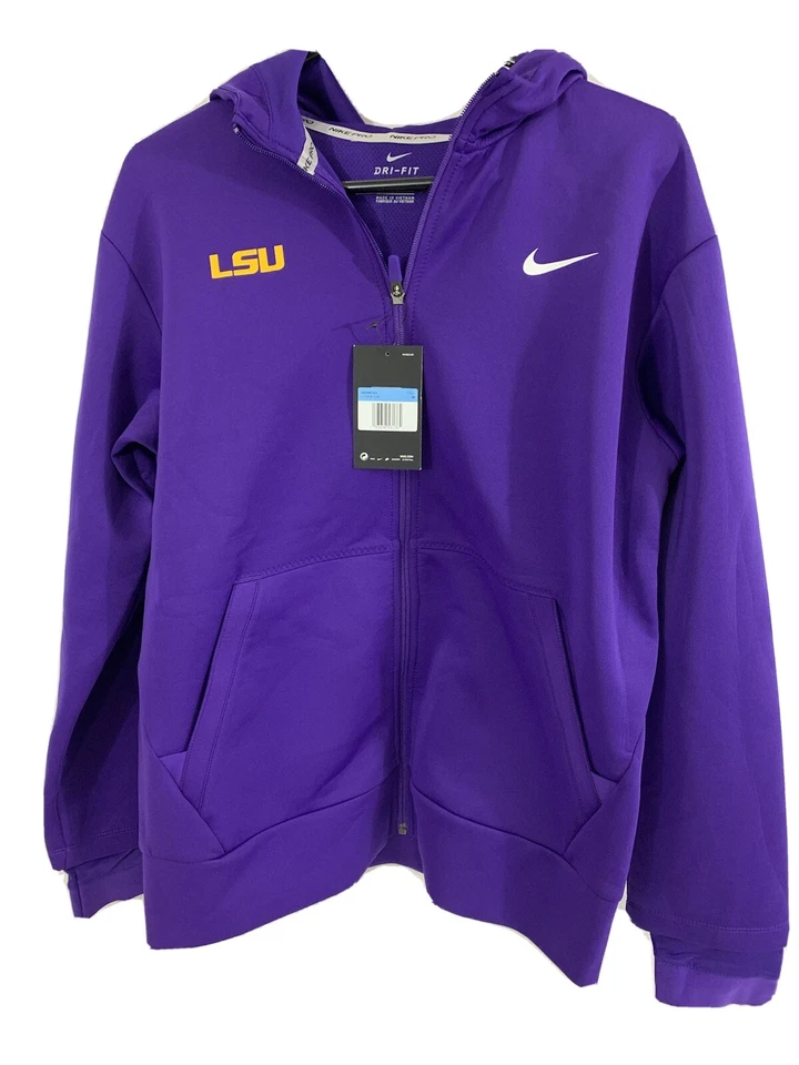 Nike LSU Tigers Fleece Full Zip Training Hoodie Women's Medium Purple Cj1806